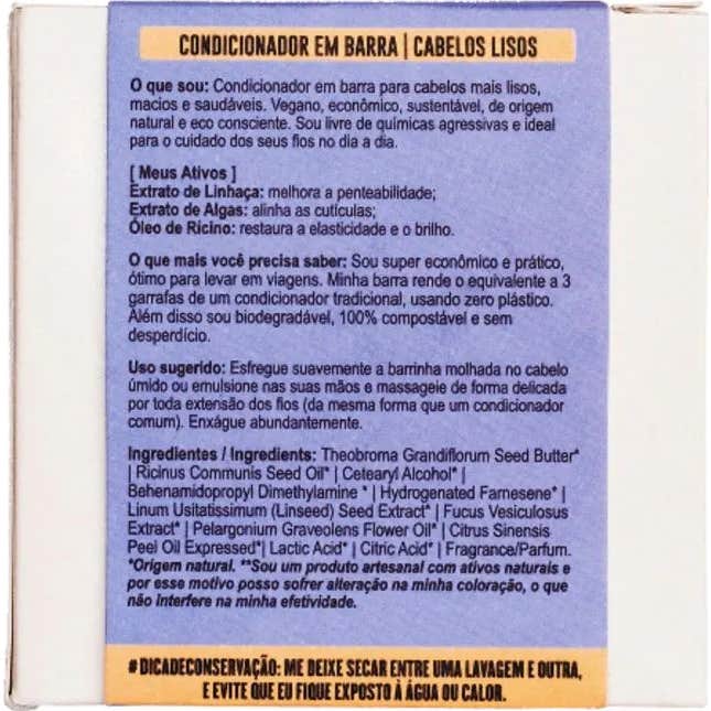 Lola Cosmetics Condicionador em Barra Lisos 65g Lola Cosmetics Condicionador em Barra Lisos 65g