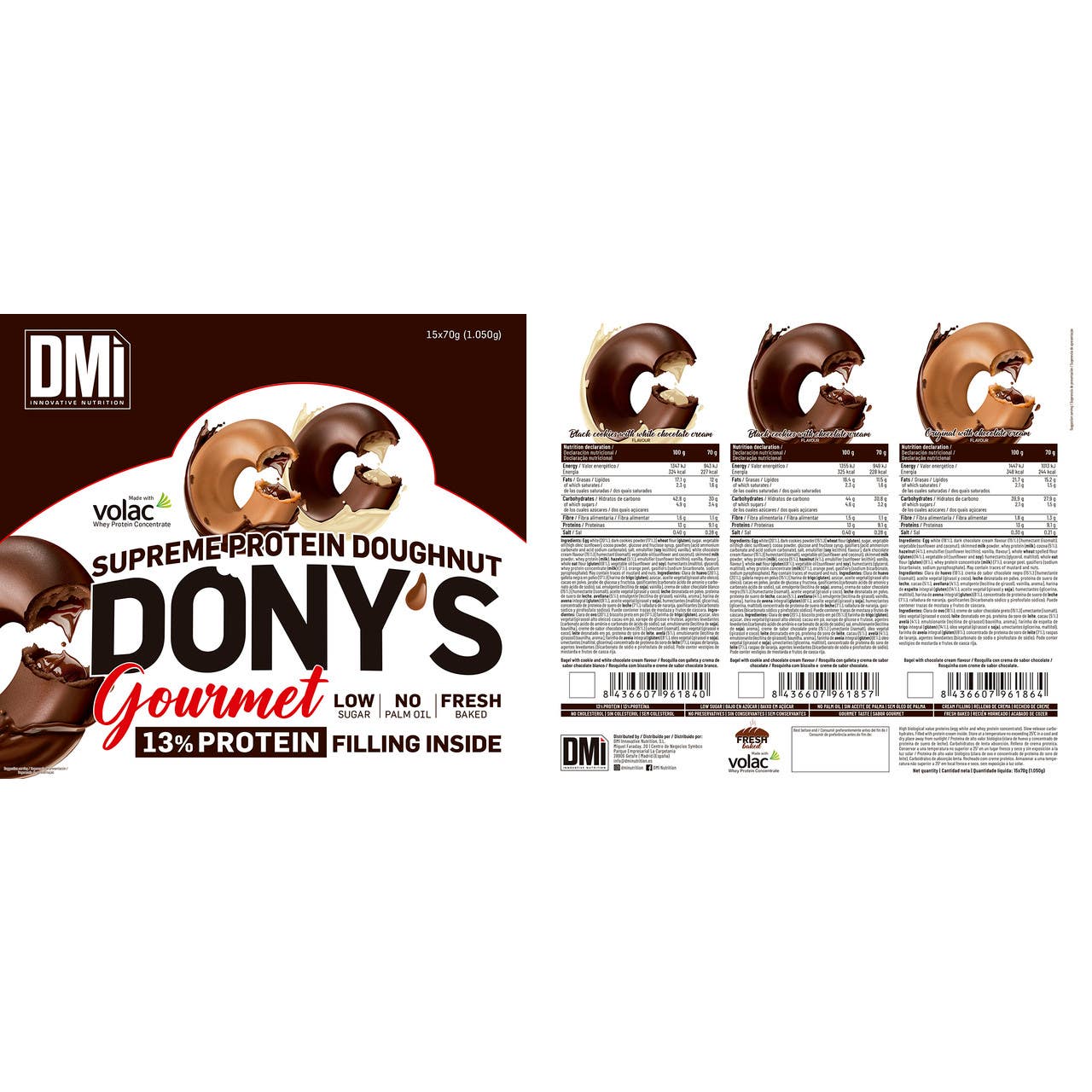 DMI Nutrition Dony'S Gourmet 13% Black Cookie White Choco Cr 70g DMI Nutrition Dony'S Gourmet 13% Black Cookie White Choco Cr 70g