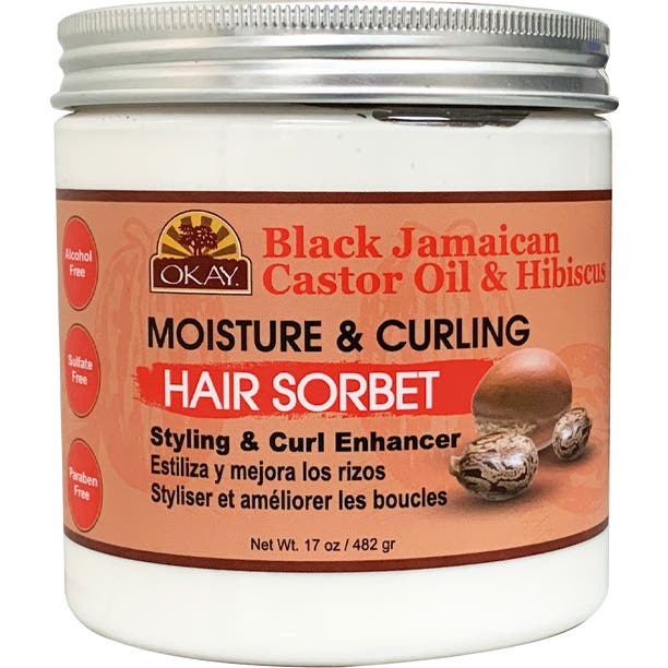 Okay Aceite De Ricino Negro De Jamaica Moisture & Curling Sorbete Para Cabello Con Hibisco, 482G-image