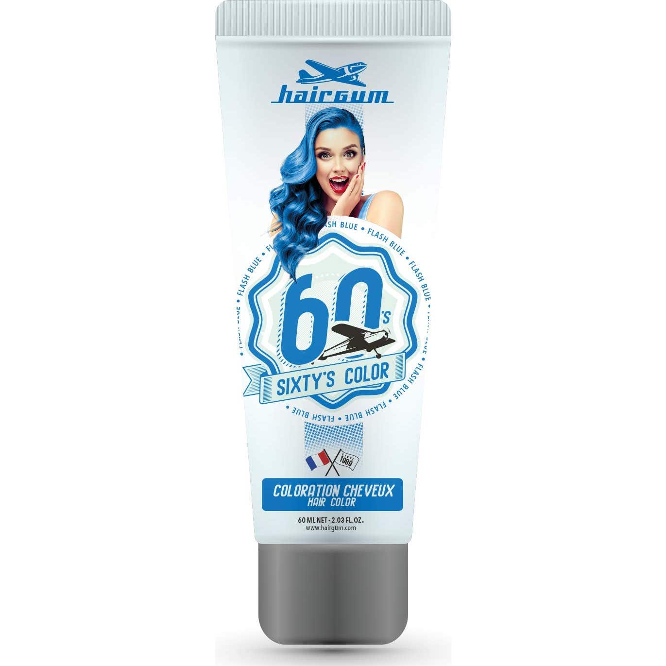 Hairgum Sixty's Color Hair Color Flash Blue 60Ml-image
