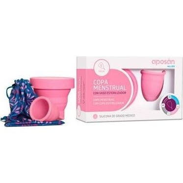 Aposan Kit Copo Menstrual Silicone S + Copo Esterilizador + Saco