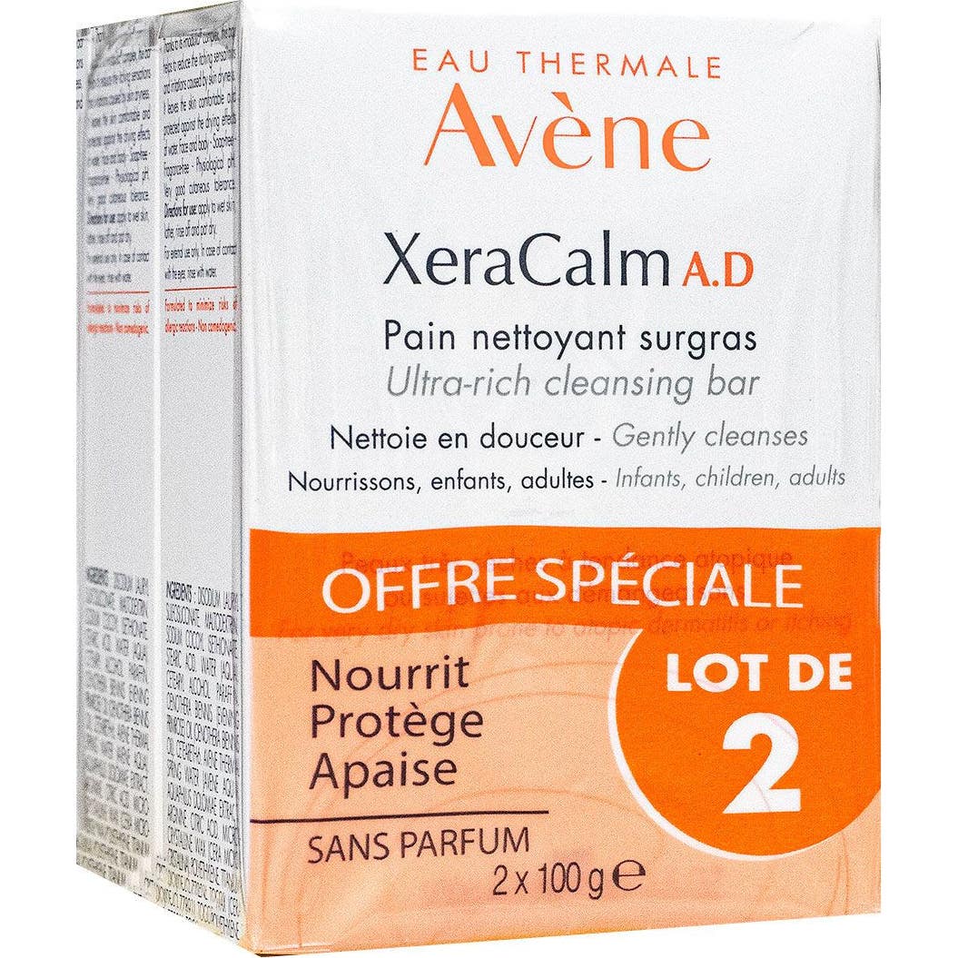 AvèNe Xeracalm A.D Pan Limpiador Sobregraso 2X100G-image