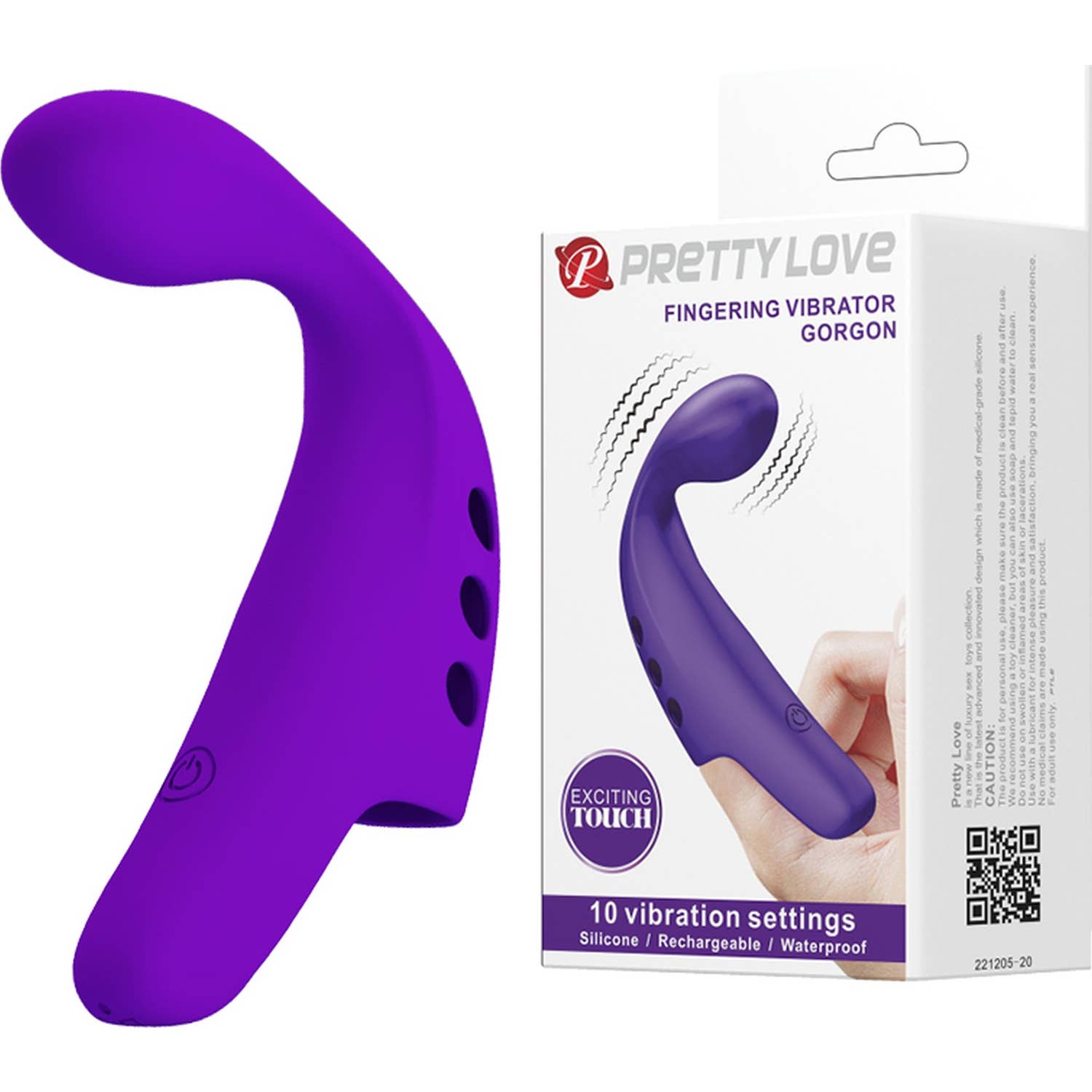 Pretty love Gorgon Vibrador Dedo Recargable Morado 1 Ud-image