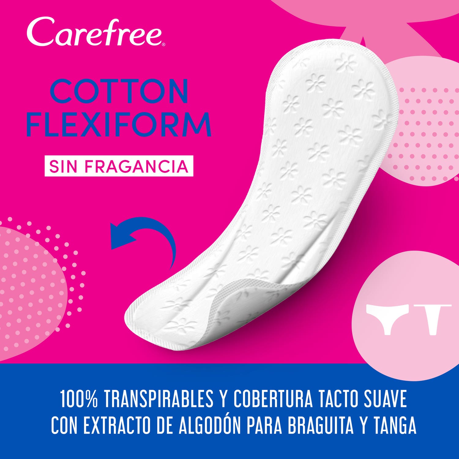 Carefree Cotton Feel Flexicomfort Fragancia Suave Talla S/M 30Uds-image