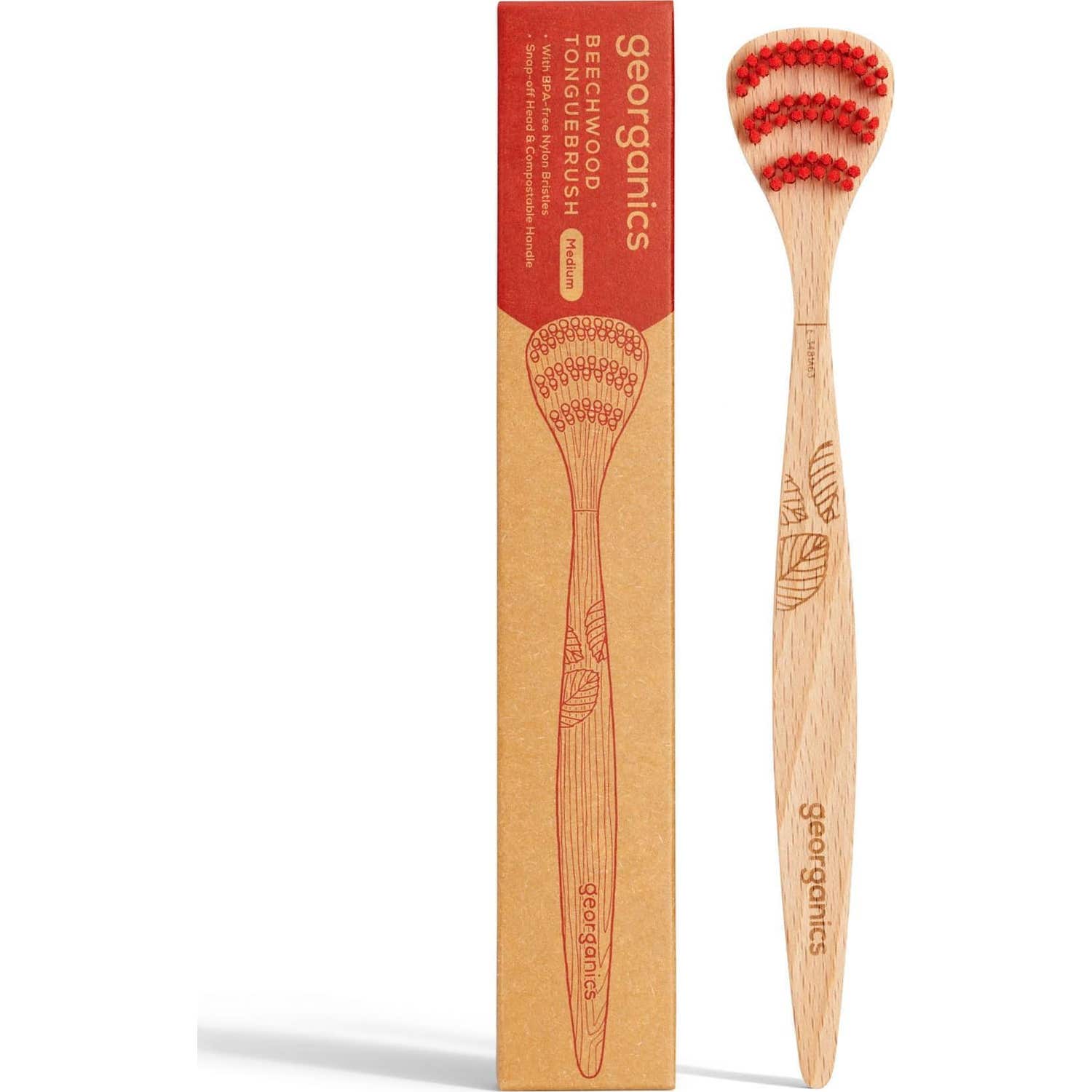 Georganics Cepillo Lingual Madera De Haya 1 Ud-image