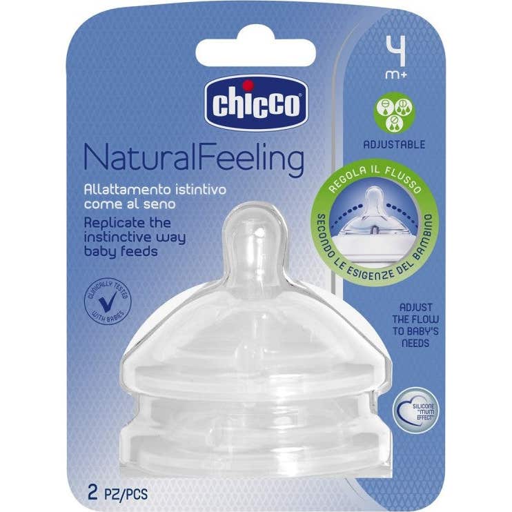 Chicco® Tetina Step Up 2 Silicona Boca Ancha Flujo Regulable 4M+ 2Uds-image