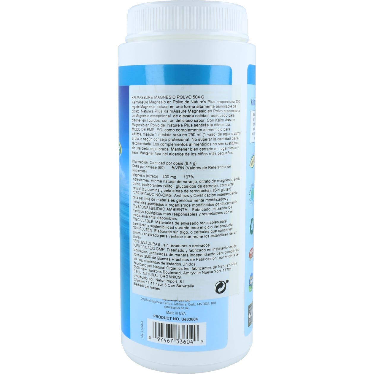 Naturesplus Kalmassure Magnesio Polvo 504G-image