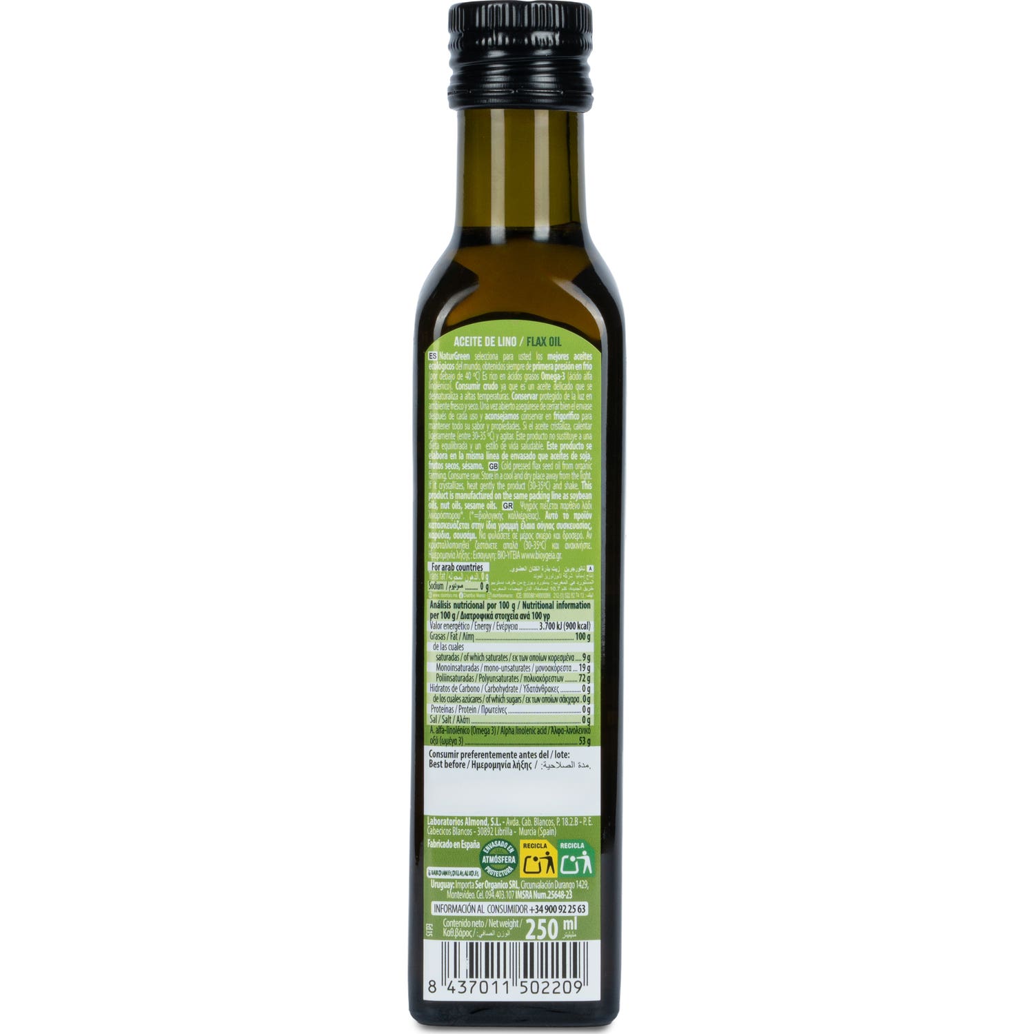 ÓLeo De Linho OrgâNico Naturgreen 250 Ml-image