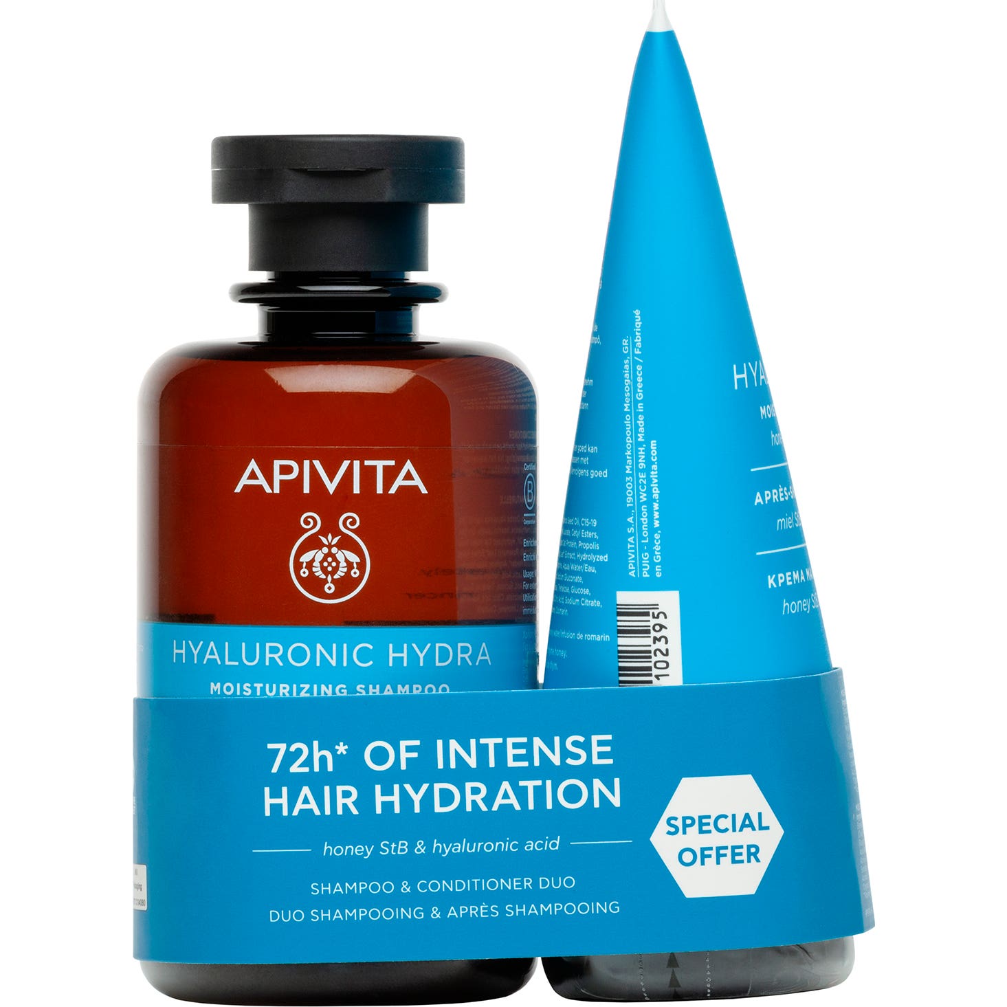 Apivita Hyaluronic Hydra Pack Champú 250 Ml + Acondicionador 150 Ml-image