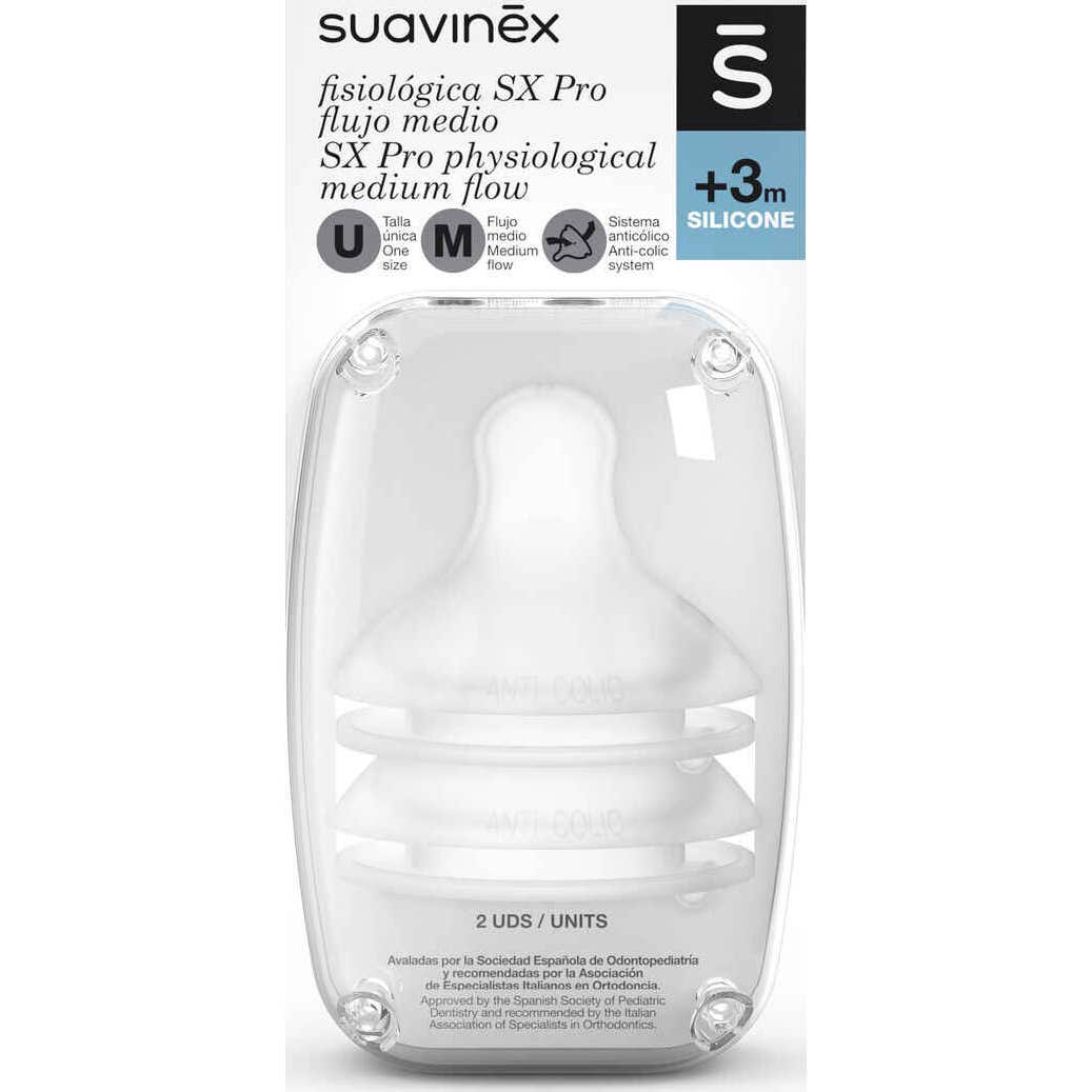 Suavinex Tetina Fisio Sx Pro Silicone M +3M 2Uds-image