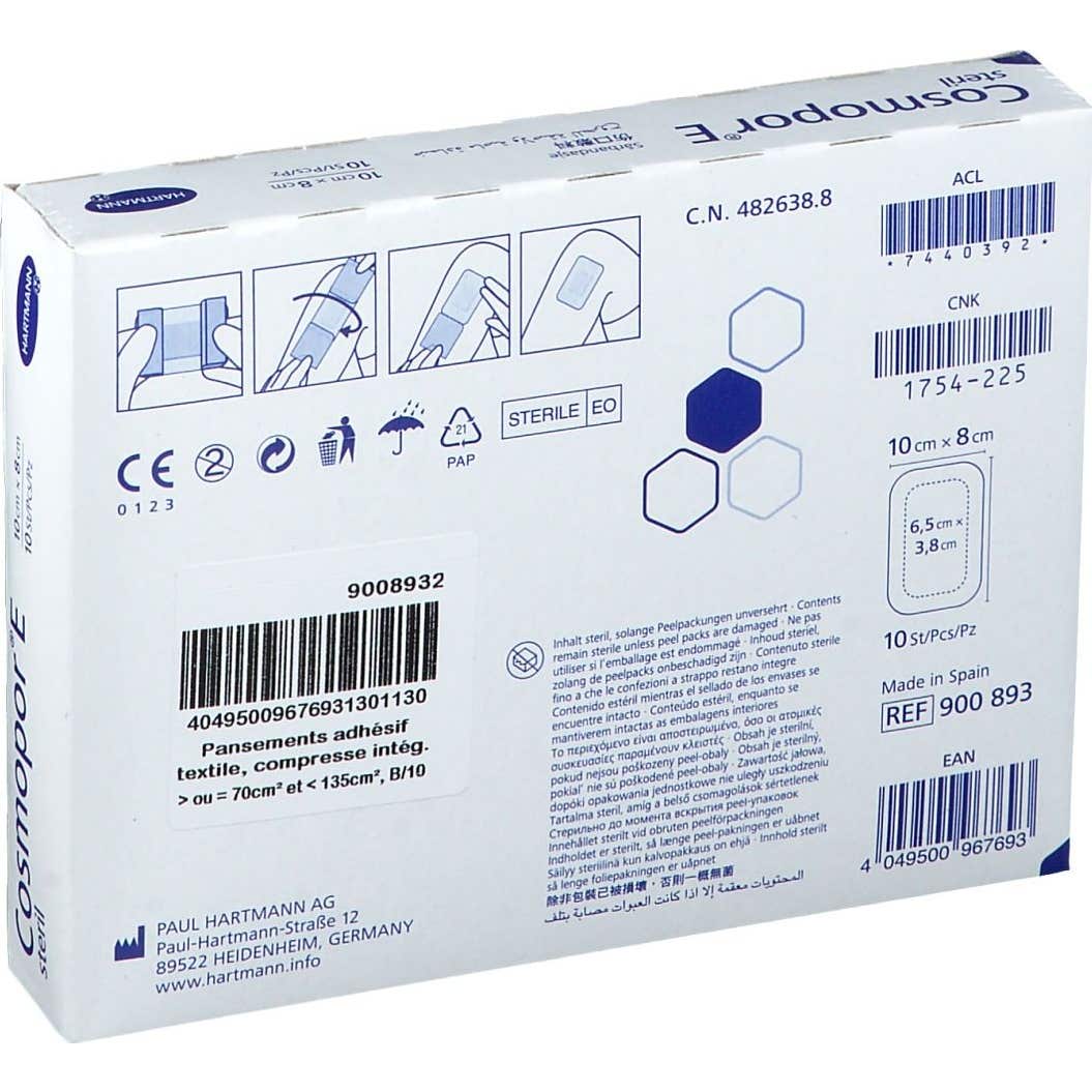 Cosmopor E Vendas Adhesivas EstéRiles 10X8Cm 10Uds-image