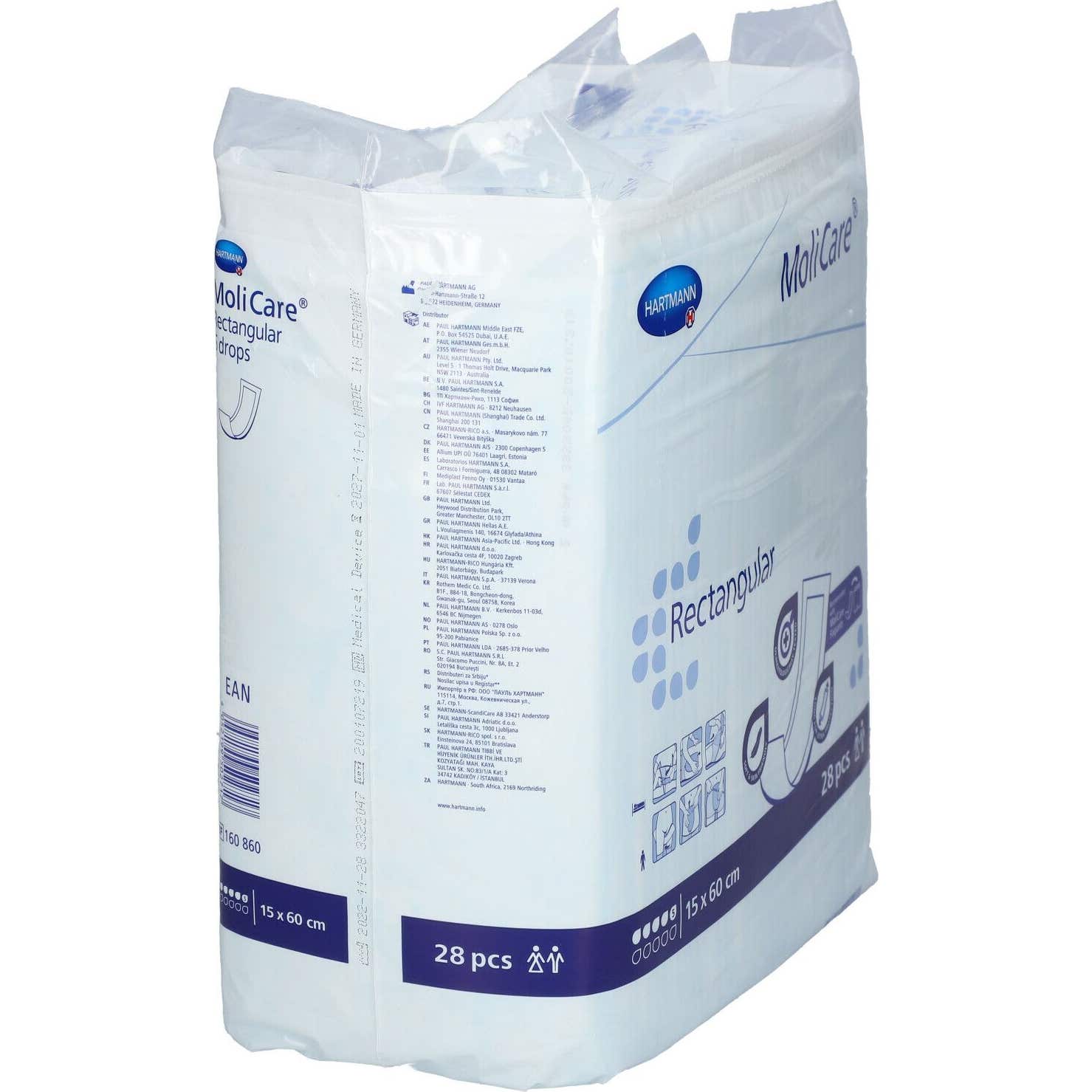 MoliCare Rectangular 5 Drops 15x60cm 28 Unidades MoliCare Rectangular 5 Drops 15x60cm 28 Unidades