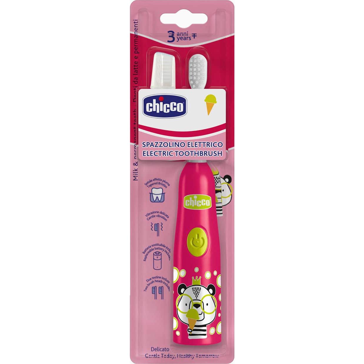 Chicco Rosa Escova Dentes Elétrico Panda +3 Anos 1 Unidade