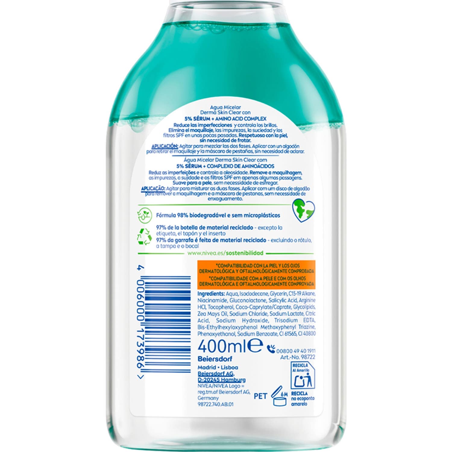 Nivea Agua Micelar Derma Skin Clear Anti-ImperfeiçõEs 400Ml-image