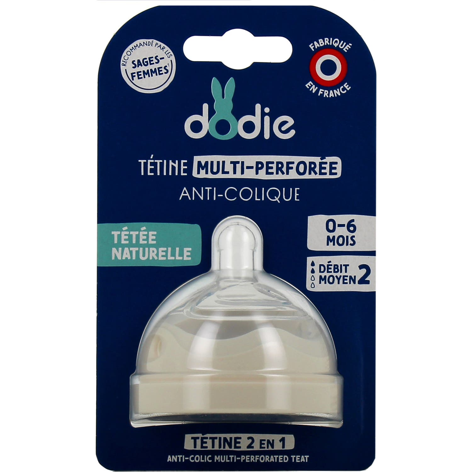 Dodie Tetina Multiperforada AnticóLico Flujo 2 0-6M 1Ud-image