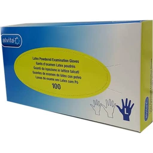 Alvita Guantes De Examen LáTex Con Polvo Talla L-image