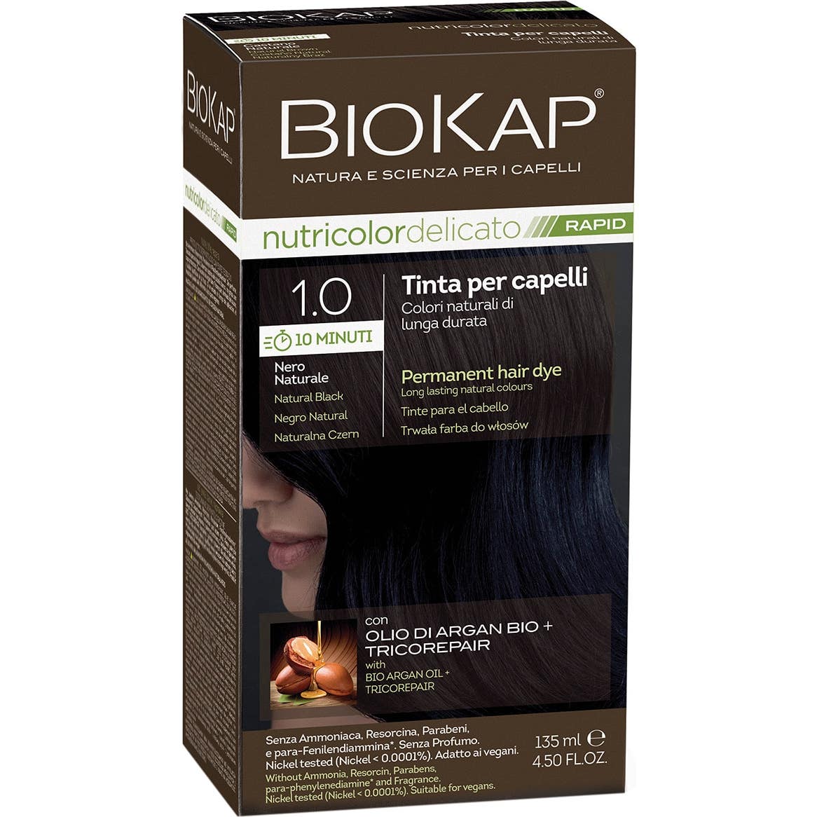 Biokap Nutricolor Tinte De Cabello 1.0 Negro 135Ml-image