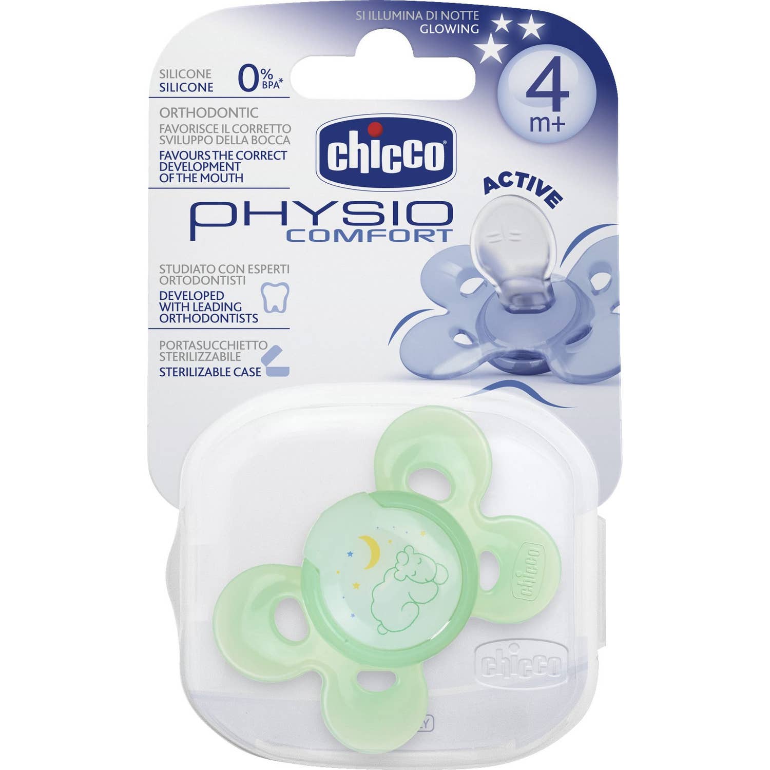 Chicco Physio Comfort Chupete Noche Silicona +4M 1Ud