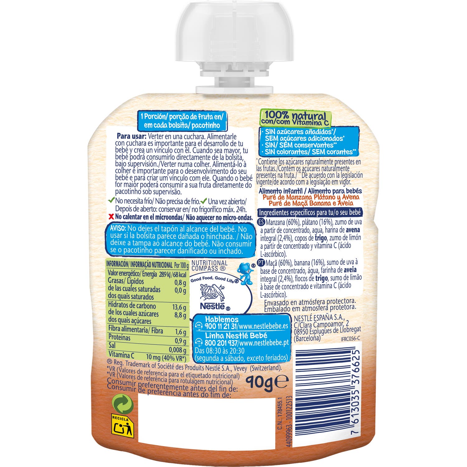 Nestle Naturnes Manzana PláTano Y Avena 90Gr-image