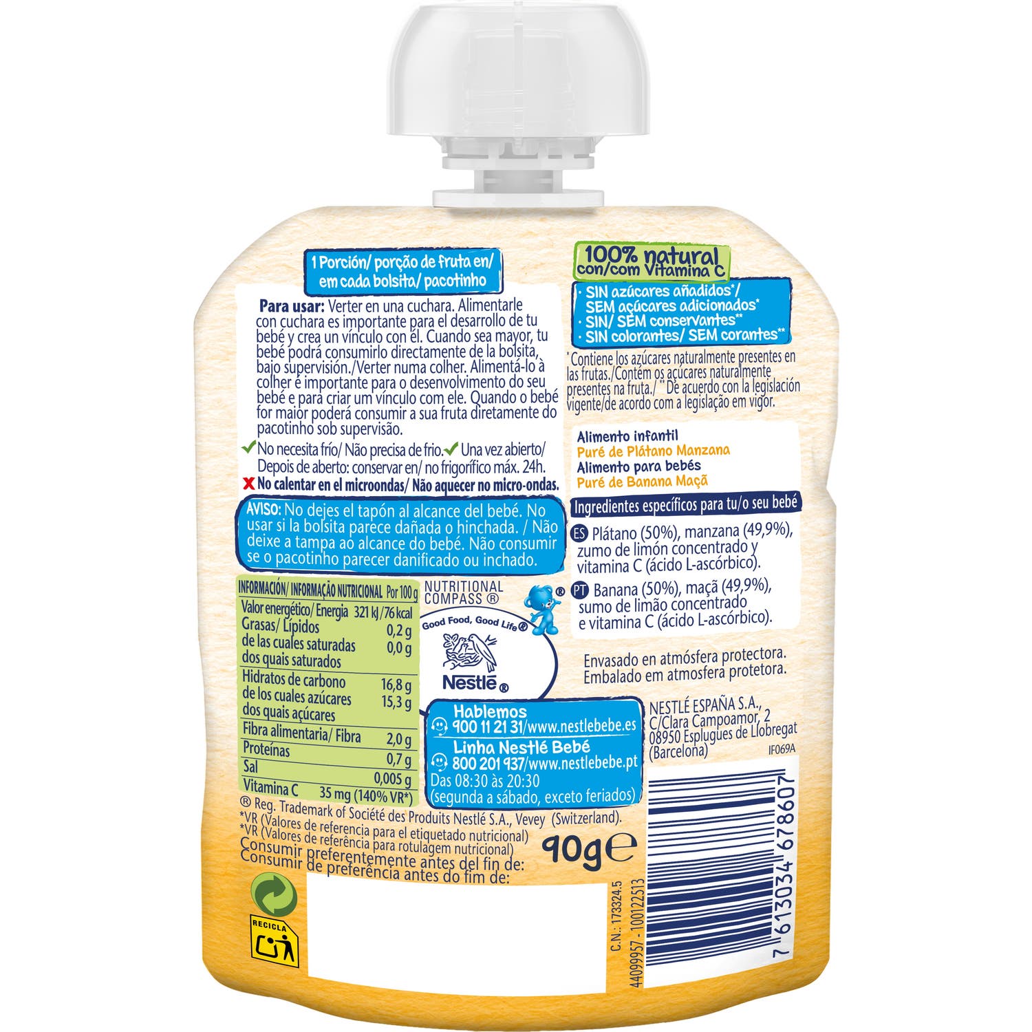 Nestle Naturnes Platano Y Manzana 90Gr-image