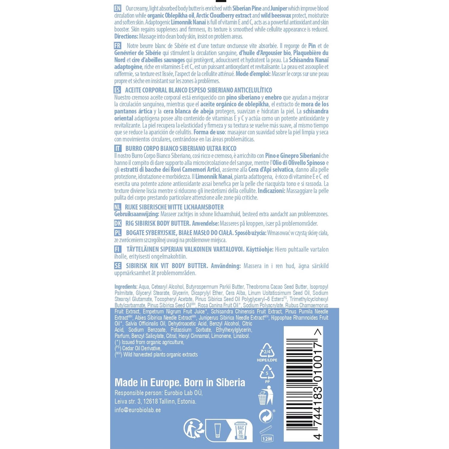 Natura Siberica Aceite Corporal Blanco Espeso Siberiano Anticelul¡Tico Anti-Age 200 Ml-image