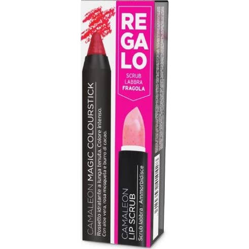Camaleon Cosmetics Magic Colourstick Red + Lip Scrub Strawberry-image