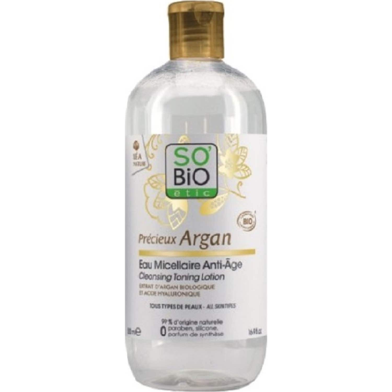 So Bio Etic Agua Micelar Antiedad HialuróNico ArgáN Bio 500Ml-image