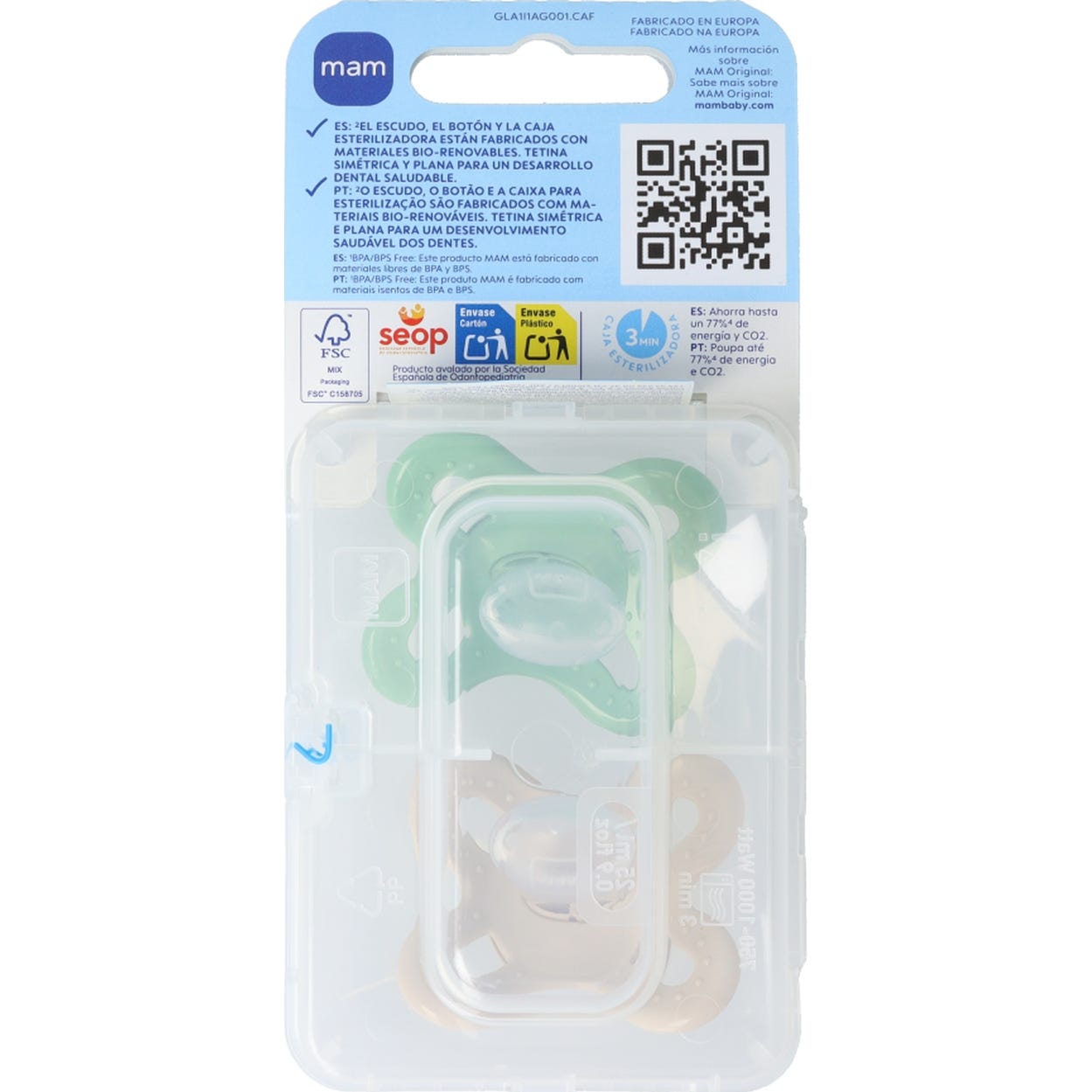 Mam Start Pure Chupete Silicona 0-2 M Verde Beige 2 Uds-image