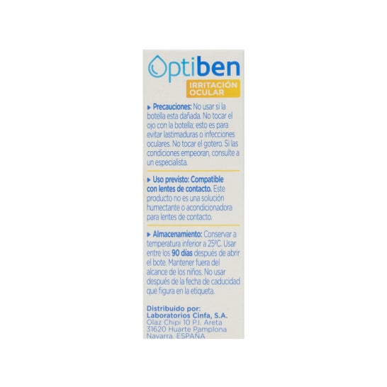 Optiben Olhos Irritados Sterile Dry Eyes 15ml Bottle