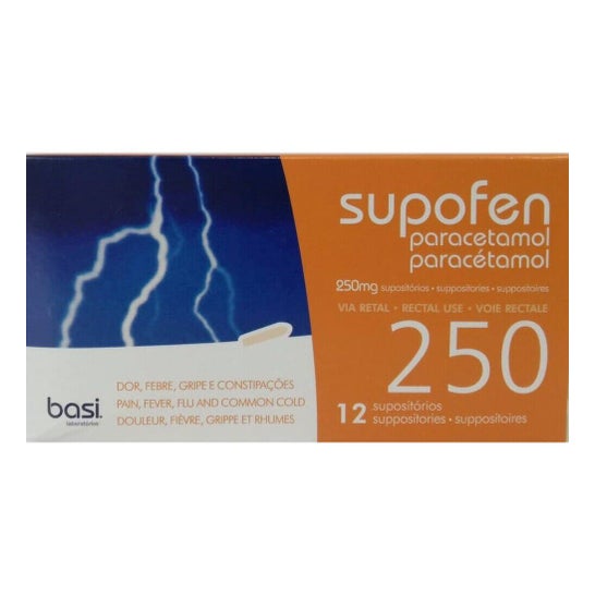 Basi Supofen Paracetamol 250mg Supositórios 12 Unidades