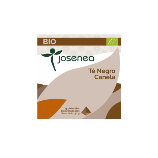 Josenea chá preto com canela bio caixa 15 pirâmides