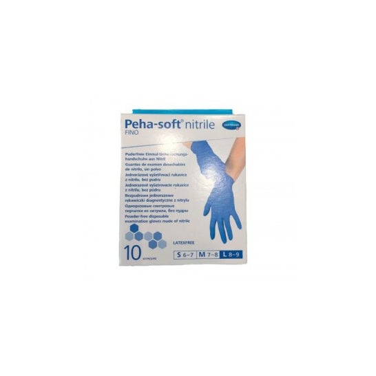 Luvas descartáveis de nitrilo Peha-Soft tamanho S 10uds