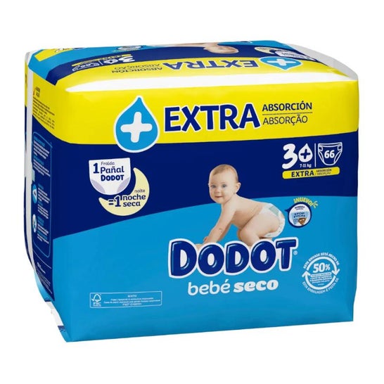 Dodot Bebé Seco Pañal Talla 3+ 7-11Kg 66uds Dodot Bebé Seco Pañal Talla 3+ 7-11Kg 66uds