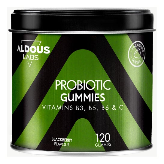 Aldous Labs Probióticos con Vitaminas Sabor Mora 120 gummies