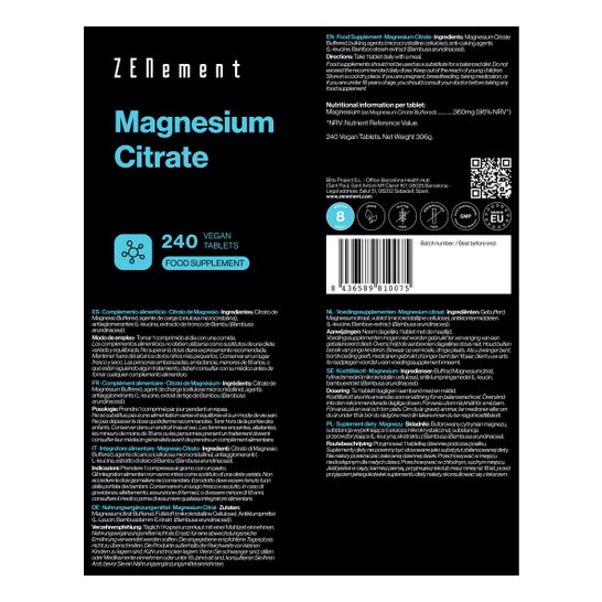 Zenement Magnesium Citrate 240comp