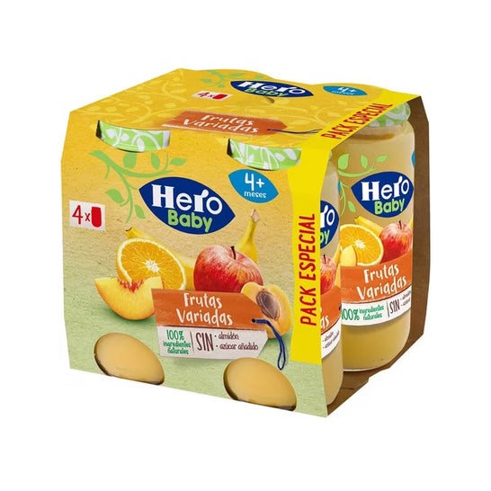 Hero Baby Pack Boião Frutas Variadas +6m 4x235g