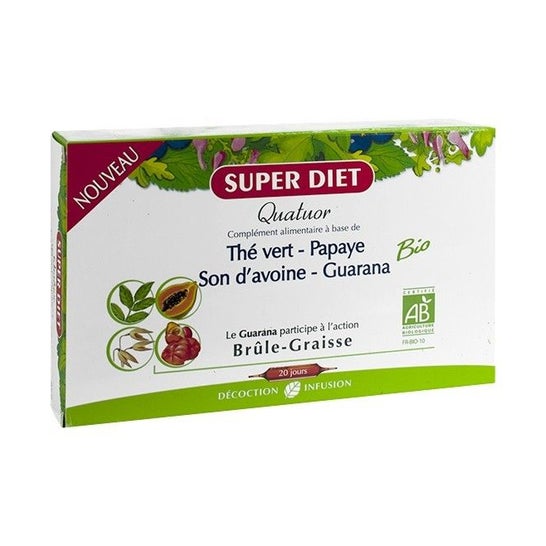 Super Diet Quatuor Guaraná Queimador de Gordura Orgânico 20x15ml