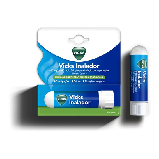 Vicks Inalador Cânfora 410mg/g + Mentol 410mg/g  Solução 1g