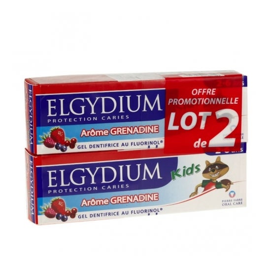 Elgydium Kids Caries Protection Toothpaste Grenadine Conjunto de 2 x 50 ml