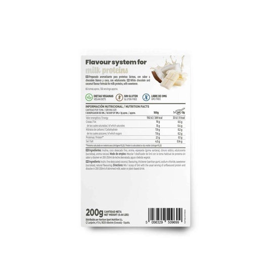 HSN Saborizante en Polvo para Proteínas Lácteas Chocolate Blanco y Coco 200g