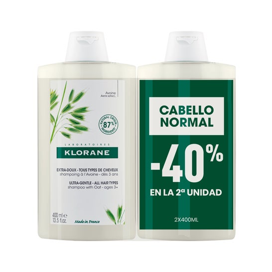 Klorane Champô Leite Aveia 2x400ml