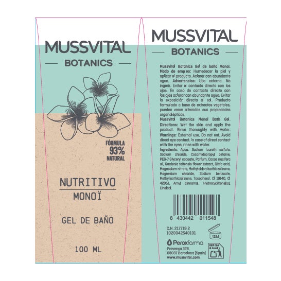 Mussvital Botanics Gel Monoï 100 ml