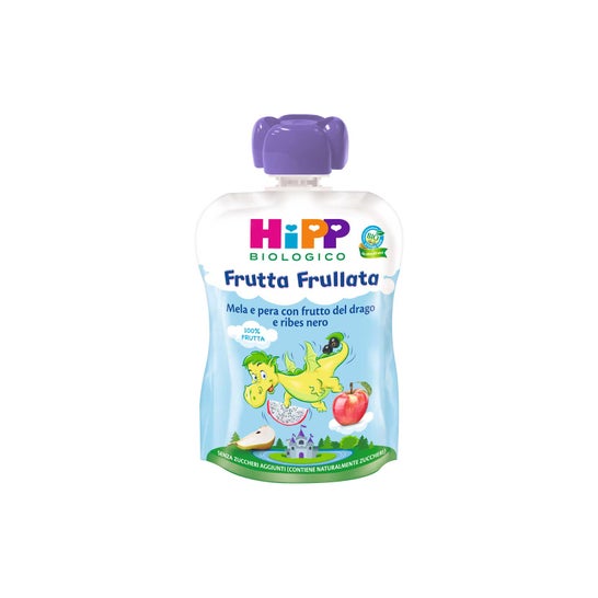 Hipp Puré Fruta Manzana Pera Fruta Dragón Casis 90g