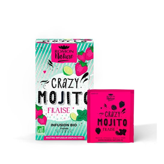Romon Nature Crazy Mojito Infusion Morango Bio 16 Saquetas