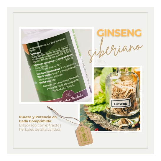 Ginseng Siberiano Naturbite 1.000mg 60tab