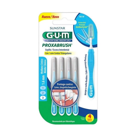 Gum Proxabrush Escova Interdentária Azul 4 Unidades