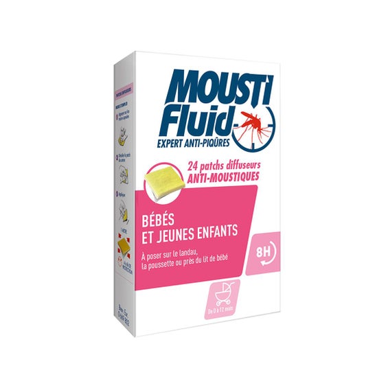 Moustifluid Adesivos Difusores Proteção Mosquitos Crianças e Adultos 24 adesivos