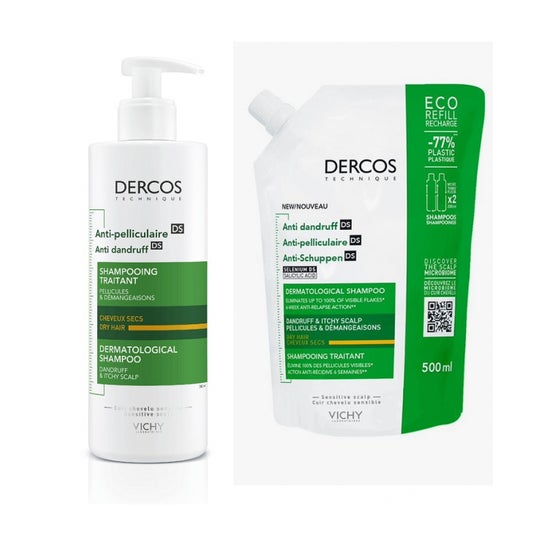Dercos Pack Shampoo Cabelos Secos 390ml + Refil 500ml