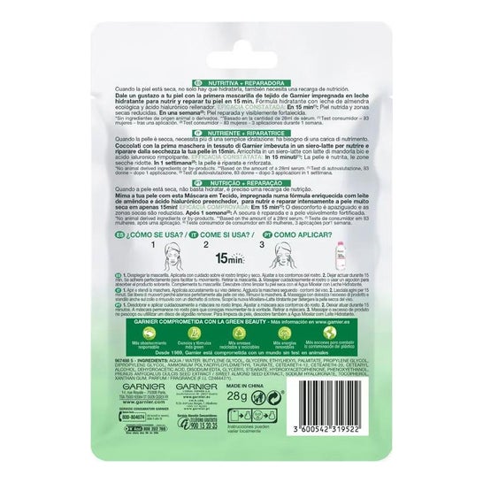 Garnier Skinactive Nutri Bomb Mask Facial Nutritiva Reparadora 1ud Garnier Skinactive Nutri Bomb Mask Facial Nutritiva Reparadora 1ud