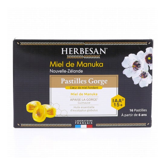 Herbesan Manuka Mel Garganta 16 Pastilhas